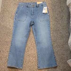 Michael Kors Light Blue Crop Flare Jeans